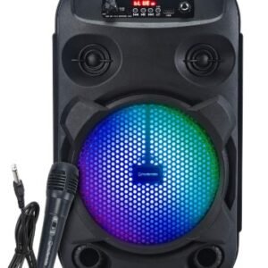 Bluetooth Party Speaker with RGB Lights & Wired Microphone | High Bass Portable Speaker